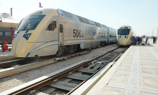 Passenger trains on the line between Riyadh and Dammam
